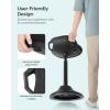 imageSONGMICS Standing Desk Chair Adjustable Ergonomic Wobble Stool 236333 Inches Drafting Chair Swivel Sitting Balance Stool Synthetic Leather Upholstery AntiSlip Bottom Pad Ink Black UOSC12BKInk Black