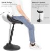 imageSONGMICS Standing Desk Chair Adjustable Ergonomic Wobble Stool 236333 Inches Drafting Chair Swivel Sitting Balance Stool Synthetic Leather Upholstery AntiSlip Bottom Pad Ink Black UOSC12BKInk Black