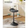 imageSONGMICS Standing Desk Chair Adjustable Ergonomic Wobble Stool 236333 Inches Drafting Chair Swivel Sitting Balance Stool Synthetic Leather Upholstery AntiSlip Bottom Pad Ink Black UOSC12BKInk Black