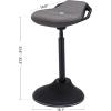 imageSONGMICS Standing Desk Chair Adjustable Ergonomic Wobble Stool 236333 Inches Drafting Chair Swivel Sitting Balance Stool Synthetic Leather Upholstery AntiSlip Bottom Pad Ink Black UOSC12BKSlate Gray