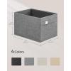 imageSONGMICS Storage Baskets Set of 2 Extra Large Storage Bins for Organizing 30L 157 x 118 x 98 Inches Fabric Storage Cubes for Shelves Easy to Clean Foldable 2 Handles Cloud White UROB240W02Dove Gray
