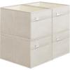 imageSONGMICS Storage Baskets Set of 2 Extra Large Storage Bins for Organizing 30L 157 x 118 x 98 Inches Fabric Storage Cubes for Shelves Easy to Clean Foldable 2 Handles Cloud White UROB240W02Cloud White