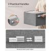 imageSONGMICS Storage Baskets Set of 2 Extra Large Storage Bins for Organizing 30L 157 x 118 x 98 Inches Fabric Storage Cubes for Shelves Easy to Clean Foldable 2 Handles Cloud White UROB240W02Dove Gray