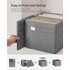 imageSONGMICS Storage Baskets Set of 2 Extra Large Storage Bins for Organizing 30L 157 x 118 x 98 Inches Fabric Storage Cubes for Shelves Easy to Clean Foldable 2 Handles Cloud White UROB240W02Dove Gray