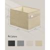 imageSONGMICS Storage Baskets Set of 2 Extra Large Storage Bins for Organizing 30L 157 x 118 x 98 Inches Fabric Storage Cubes for Shelves Easy to Clean Foldable 2 Handles Cloud White UROB240W02Summer Sand