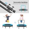 imageSONGMICS Trampoline for Kids 3ft Mini Trampoline with Handlebar Toddler Trampoline for Indoor and Outdoor Max Load 220 lbBlue