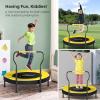 imageSONGMICS Trampoline for Kids 3ft Mini Trampoline with Handlebar Toddler Trampoline for Indoor and Outdoor Max Load 220 lbYellow