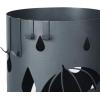 imageSONGMICS Umbrella Stand Metal Umbrella Holder for Entryway with Water Tray and 4 Hooks 77 x 77 x 193 Inches Round Silver Grey ULUC23SAnthracite Gray