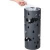 imageSONGMICS Umbrella Stand Metal Umbrella Holder for Entryway with Water Tray and 4 Hooks 77 x 77 x 193 Inches Round Silver Grey ULUC23SAnthracite Gray