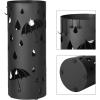 imageSONGMICS Umbrella Stand Metal Umbrella Holder for Entryway with Water Tray and 4 Hooks 77 x 77 x 193 Inches Round Silver Grey ULUC23SInk Black