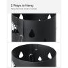 imageSONGMICS Umbrella Stand Metal Umbrella Holder for Entryway with Water Tray and 4 Hooks 77 x 77 x 193 Inches Round Silver Grey ULUC23SInk Black
