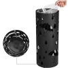 imageSONGMICS Umbrella Stand Metal Umbrella Holder for Entryway with Water Tray and 4 Hooks 77 x 77 x 193 Inches Round Silver Grey ULUC23SInk Black