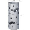 imageSONGMICS Umbrella Stand Metal Umbrella Holder for Entryway with Water Tray and 4 Hooks 77 x 77 x 193 Inches Round Silver Grey ULUC23SSilver Gray
