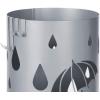 imageSONGMICS Umbrella Stand Metal Umbrella Holder for Entryway with Water Tray and 4 Hooks 77 x 77 x 193 Inches Round Silver Grey ULUC23SSilver Gray
