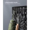 imageSONGMICS Umbrella Stand Umbrella Holder for Entryway Steel Square Umbrella Rack Organizer Freestanding for Canes Walking Sticks with a Detachable Drip Tray 4 Hooks Black ULUC48B61D x 61W x 161H