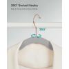 imageSONGMICS Velvet Hangers NonSlip Hanger Rose Gold Color Swivel Hook 50Pack Sandy Beige UCRF026K50Dove Gray