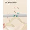 imageSONGMICS Velvet Hangers NonSlip Hanger Rose Gold Color Swivel Hook 50Pack Sandy Beige UCRF026K50Sandy Beige