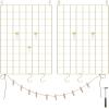 imageSONGMICS Wall Grid for Photo Metal Wall Grid Panel DIY Wire Photo Hanging Display Set of 2 with S Hook Clip Hemp Cord 165 x 122 Inches Rose Gold ULPP01DRGolden