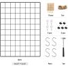 imageSONGMICS Wall Grid for Photo Metal Wall Grid Panel DIY Wire Photo Hanging Display Set of 2 with S Hook Clip Hemp Cord 165 x 122 Inches Rose Gold ULPP01DRBlack