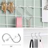 imageSONGMICS Wall Grid for Photo Metal Wall Grid Panel DIY Wire Photo Hanging Display Set of 2 with S Hook Clip Hemp Cord 165 x 122 Inches Rose Gold ULPP01DRWhite