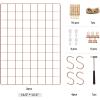 imageSONGMICS Wall Grid for Photo Metal Wall Grid Panel DIY Wire Photo Hanging Display Set of 2 with S Hook Clip Hemp Cord 165 x 122 Inches Rose Gold ULPP01DRRose Gold