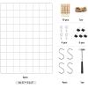 imageSONGMICS Wall Grid for Photo Metal Wall Grid Panel DIY Wire Photo Hanging Display Set of 2 with S Hook Clip Hemp Cord 165 x 122 Inches Rose Gold ULPP01DRWhite