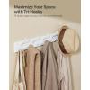 imageSONGMICS Wall Mounted Coat Rack Hook Rack with 4 TriHooks for Clothes Keys Hats Purses in The Entryway Bathroom Closet Room Dark Brown ULHR30ZCloud White