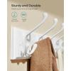 imageSONGMICS Wall Mounted Coat Rack Hook Rack with 4 TriHooks for Clothes Keys Hats Purses in The Entryway Bathroom Closet Room Dark Brown ULHR30ZCloud White