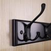 imageSONGMICS Wall Mounted Coat Rack Hook Rack with 4 TriHooks for Clothes Keys Hats Purses in The Entryway Bathroom Closet Room Dark Brown ULHR30ZDark Brown