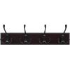imageSONGMICS Wall Mounted Coat Rack Hook Rack with 4 TriHooks for Clothes Keys Hats Purses in The Entryway Bathroom Closet Room Dark Brown ULHR30ZDark Brown