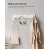 imageSONGMICS Wall Mounted Coat Rack Hook Rack with 4 TriHooks for Clothes Keys Hats Purses in The Entryway Bathroom Closet Room Dark Brown ULHR30ZWhite