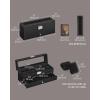 imageSONGMICS Watch Box 12Slot Watch Case Organizer with Large Glass Lid 2 Layers Removable Pillows Metal Lock Gift for Loved Ones Brown Synthetic Leather Brown Lining UJWB012K01Black  Black