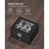 imageSONGMICS Watch Box 12Slot Watch Case Organizer with Large Glass Lid 2 Layers Removable Pillows Metal Lock Gift for Loved Ones Brown Synthetic Leather Brown Lining UJWB012K01Black  Greenish Gray