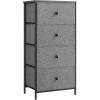 imageSONGMICS10 Drawers Wide Dresser 10 Drawers 10Drawer Dresser Storage Tower Metal Frame Wooden Top and Front Fabric Drawers 10 Drawers Brown and Black ULGS145B01Gray  Black With Wood Grain