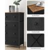 imageSONGMICS10 Drawers Wide Dresser 10 Drawers 10Drawer Dresser Storage Tower Metal Frame Wooden Top and Front Fabric Drawers 10 Drawers Brown and Black ULGS145B01Black  Rustic Brown