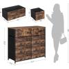 imageSONGMICS10 Drawers Wide Dresser 10 Drawers 10Drawer Dresser Storage Tower Metal Frame Wooden Top and Front Fabric Drawers 10 Drawers Brown and Black ULGS145B01Rustic Brown  Black