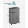 imageSONGMICS10 Drawers Wide Dresser 10 Drawers 10Drawer Dresser Storage Tower Metal Frame Wooden Top and Front Fabric Drawers 10 Drawers Brown and Black ULGS145B01Gray  Black With Wood Grain