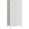 imageSONGMICS10 Drawers Wide Dresser 10 Drawers 10Drawer Dresser Storage Tower Metal Frame Wooden Top and Front Fabric Drawers 10 Drawers Brown and Black ULGS145B01White  Oak