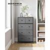 imageSONGMICS10 Drawers Wide Dresser 10 Drawers 10Drawer Dresser Storage Tower Metal Frame Wooden Top and Front Fabric Drawers 10 Drawers Brown and Black ULGS145B01Gray  Black With Wood Grain