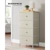imageSONGMICS10 Drawers Wide Dresser 10 Drawers 10Drawer Dresser Storage Tower Metal Frame Wooden Top and Front Fabric Drawers 10 Drawers Brown and Black ULGS145B01Camel Yellow  Cream White