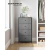 imageSONGMICS10 Drawers Wide Dresser 10 Drawers 10Drawer Dresser Storage Tower Metal Frame Wooden Top and Front Fabric Drawers 10 Drawers Brown and Black ULGS145B01Gray  Black With Wood Grain