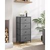 imageSONGMICS10 Drawers Wide Dresser 10 Drawers 10Drawer Dresser Storage Tower Metal Frame Wooden Top and Front Fabric Drawers 10 Drawers Brown and Black ULGS145B01Gray  Black With Wood Grain