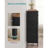 imageSONGMICS10 Drawers Wide Dresser 10 Drawers 10Drawer Dresser Storage Tower Metal Frame Wooden Top and Front Fabric Drawers 10 Drawers Brown and Black ULGS145B01Black  Rustic Brown