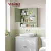imageVASAGLE Bathroom Cabinet with Mirror Wall Cabinet with 2 Mirrored Doors Adjustable Shelf Open Compartment WallMounted 51 x 222 x 23 Inches Sage Green ULHC002C02Sage Green