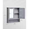 imageVASAGLE Bathroom Cabinet with Mirror Wall Cabinet with 2 Mirrored Doors Adjustable Shelf Open Compartment WallMounted 51 x 222 x 23 Inches Sage Green ULHC002C02Dove Gray