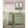 imageVASAGLE Bathroom Cabinet with Mirror Wall Cabinet with 2 Mirrored Doors Adjustable Shelf Open Compartment WallMounted 51 x 222 x 23 Inches Sage Green ULHC002C02Sage Green