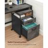 imageVASAGLE File Cabinet Mobile Filing Cabinet with Wheels 2 Lockable Drawers Open Shelf for A4 Letter Size Hanging File Folders Ink Black UOFC077B16Charcoal Gray  Black