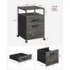 imageVASAGLE File Cabinet Mobile Filing Cabinet with Wheels 2 Lockable Drawers Open Shelf for A4 Letter Size Hanging File Folders Ink Black UOFC077B16Charcoal Gray  Black