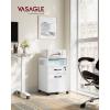 imageVASAGLE File Cabinet Mobile Filing Cabinet with Wheels 2 Lockable Drawers Open Shelf for A4 Letter Size Hanging File Folders Ink Black UOFC077B16Cloud White
