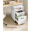 imageVASAGLE File Cabinet Mobile Filing Cabinet with Wheels 2 Lockable Drawers Open Shelf for A4 Letter Size Hanging File Folders Ink Black UOFC077B16Cloud White